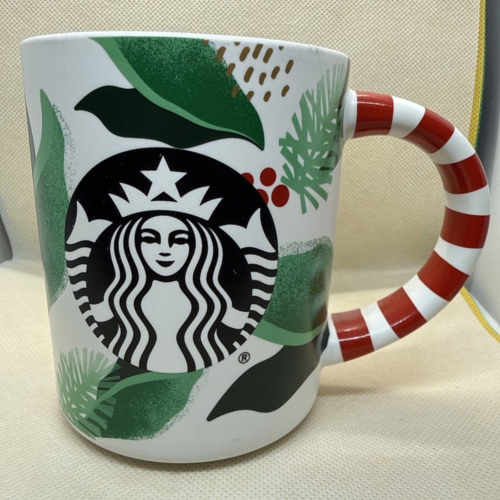 Starbucks Holiday Coffee Cup Unisex 12 oz Multi Good 2019 Candy Cane Handle